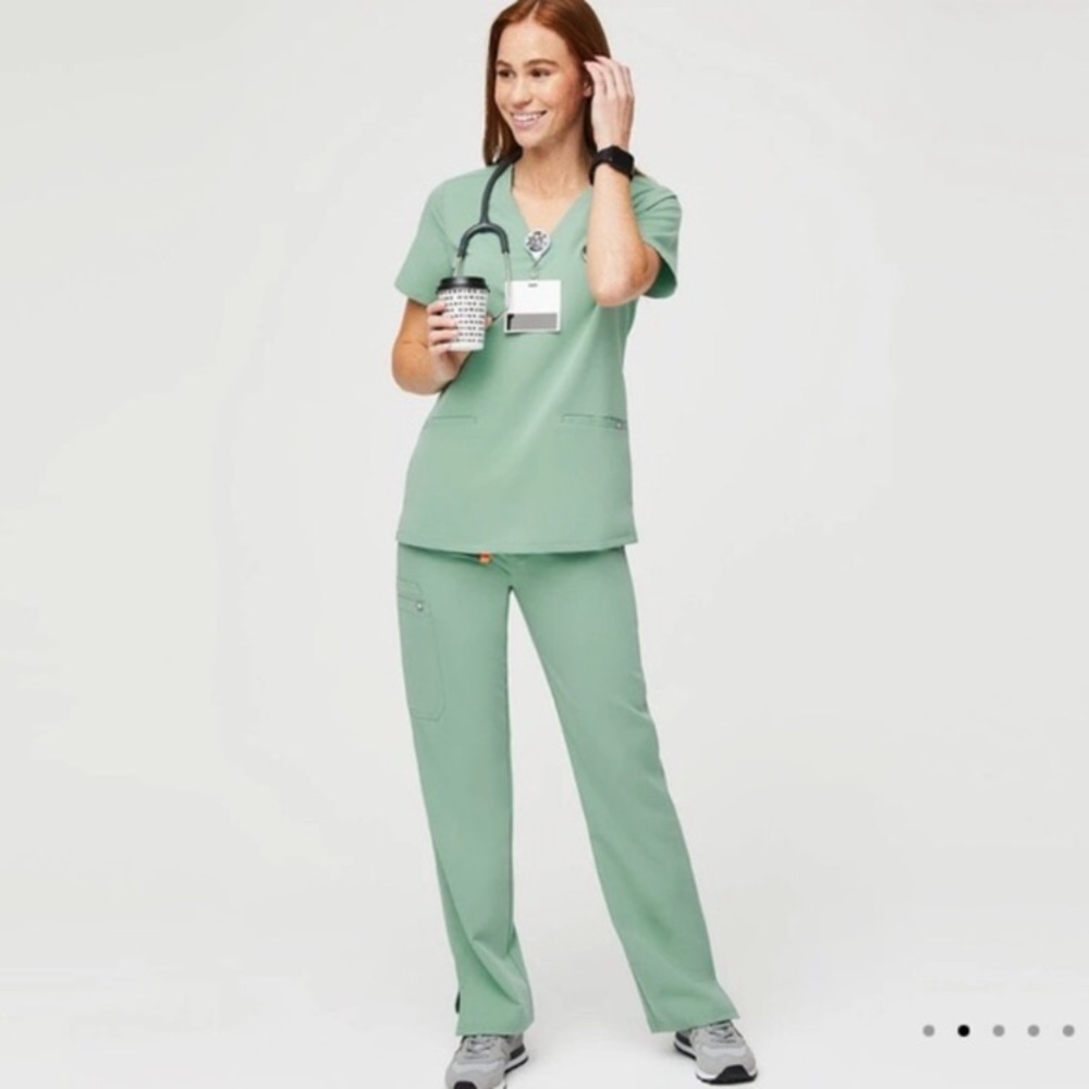 FIGS Limited Edition Jade Scrub Casma Top M/Yola Skinny Pant S - Picture 1 of 16